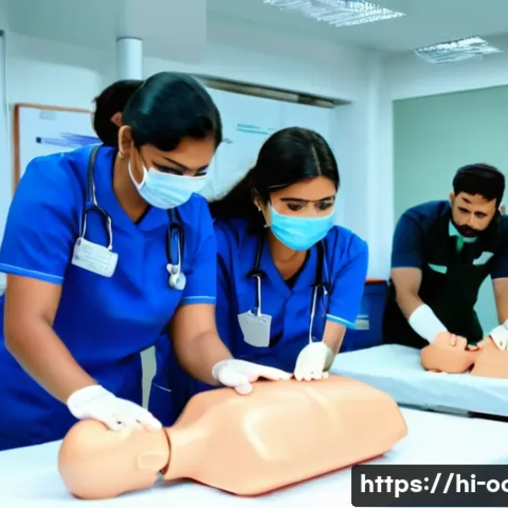 응급구조사 자격증 취득 방법 - A detailed scene of an Indian emergency responder training session in a modern classroom setting, fe...