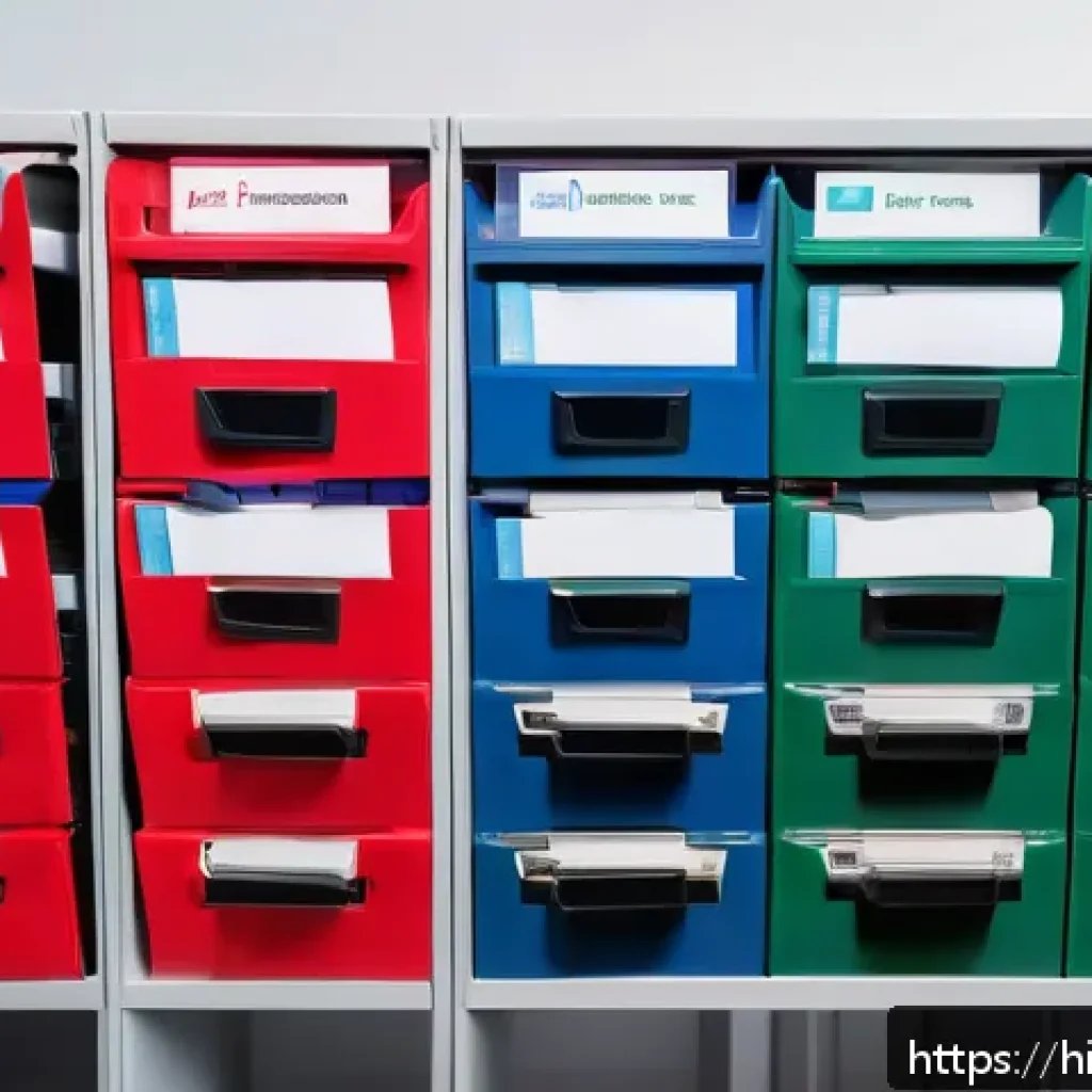 응급구조사와 출동 중 기록 관리 - A highly organized emergency document management scene showing neatly arranged physical folders with...