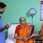 응급구조사와 환자 커뮤니케이션 전략 - A compassionate emergency healthcare worker speaking slowly and clearly with an elderly Indian patie...