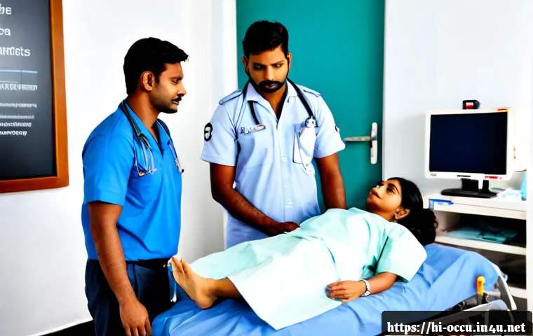 Home 17 응급구조사 해외 사례 분석 - Photorealistic emergency medical training simulation in a modern Indian hospital skills center, Indi...